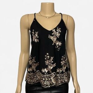 About A Girl Black and Gold Camisole